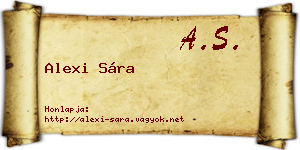 Alexi Sára névjegykártya